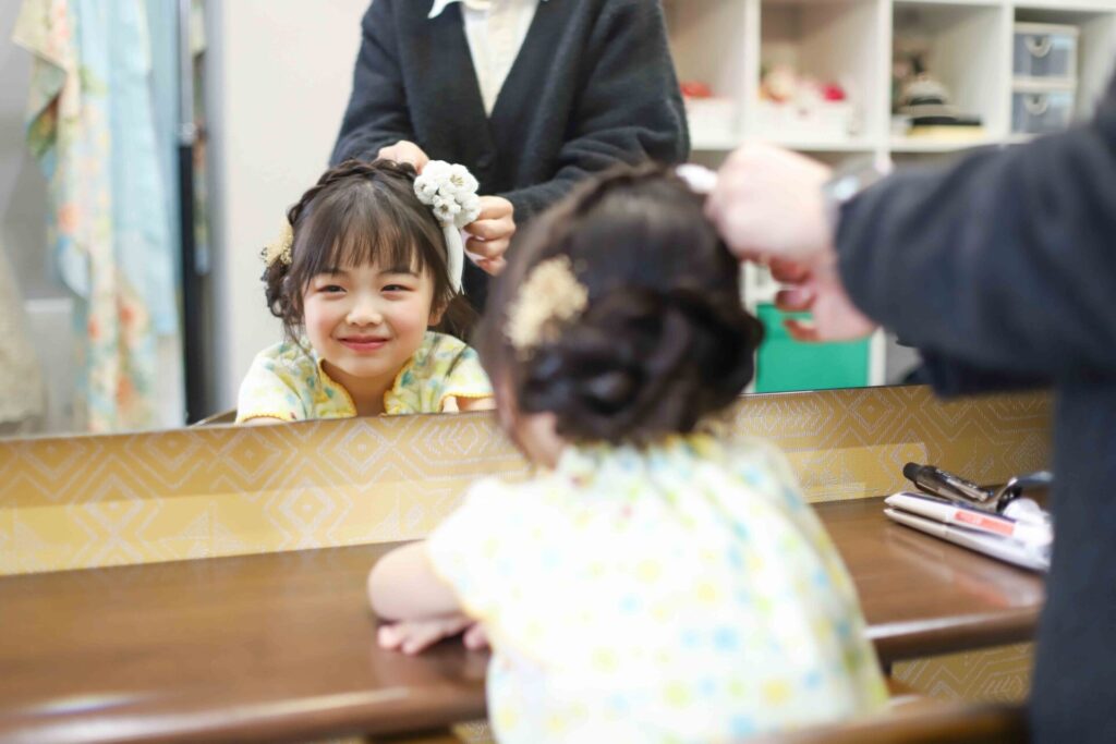 七五三(753)広陵町_フォトスタジオワタナベ(渡辺写真館)奈良真美ケ丘店_着付けヘアー